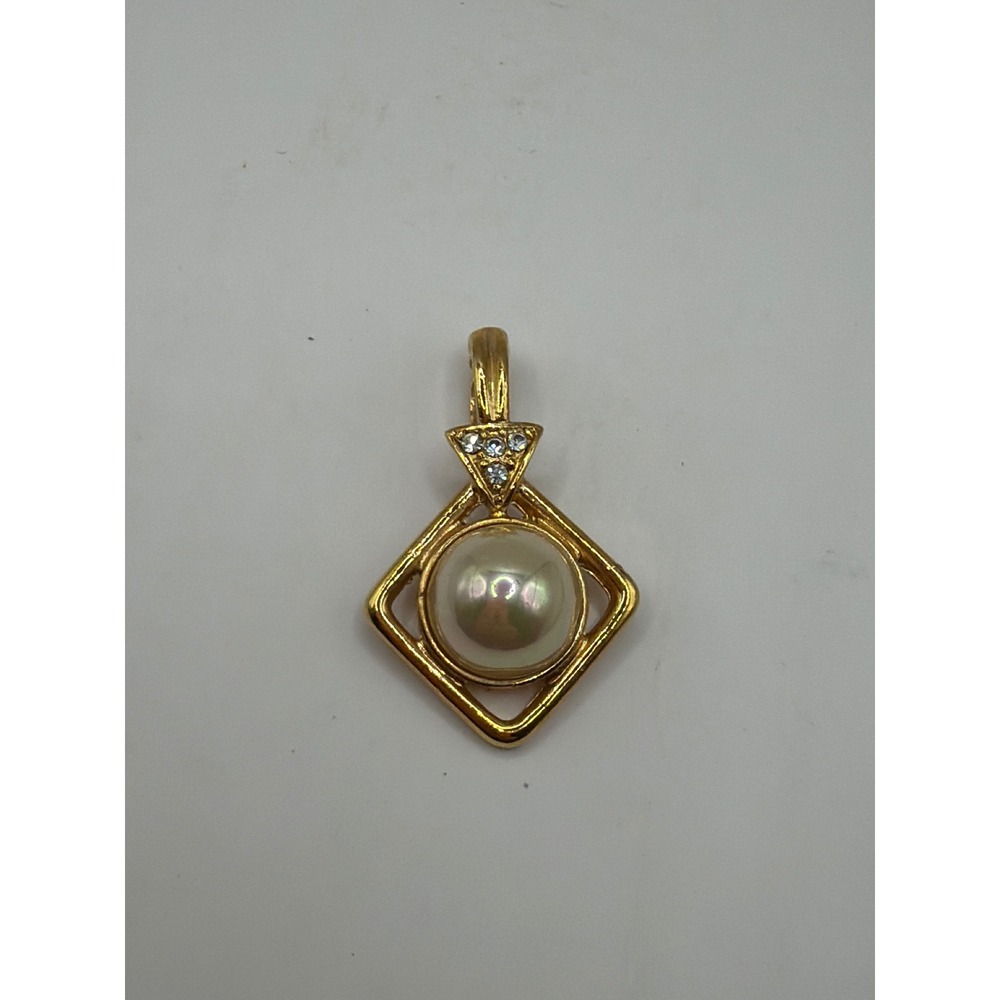 Gold Pearl Pendant Necklace - Elegant Faux Pearl Drop